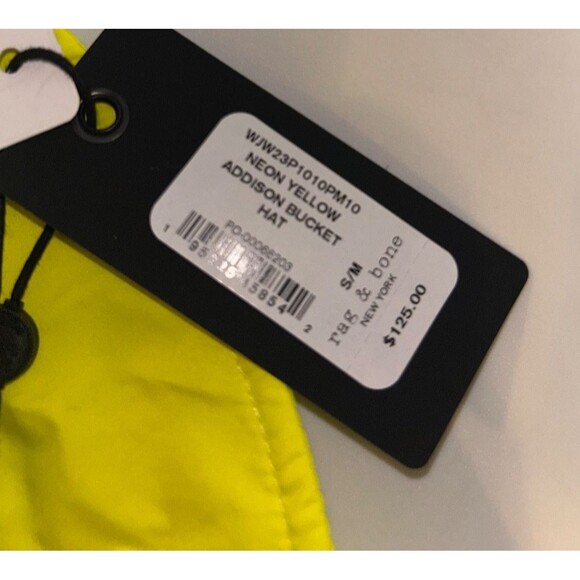 RAG & BONE Women’s Addison Bucket Hat In Neon Yellow size S/M NWT Waterproof main image 6